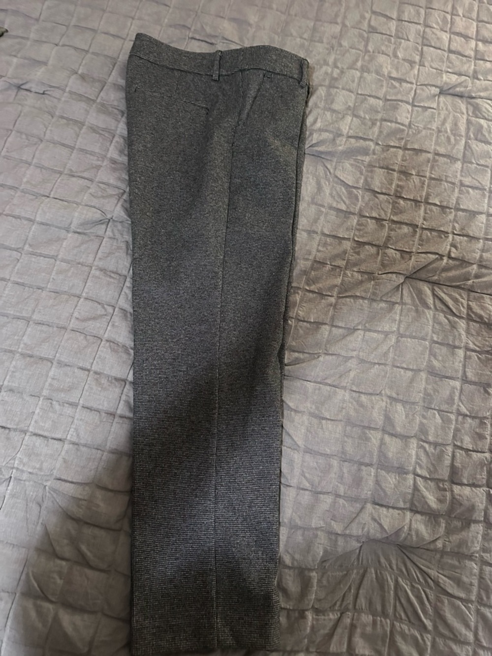 LOFT Gray Straight-Leg Wool-Blend Pants - Picture 8 of 9